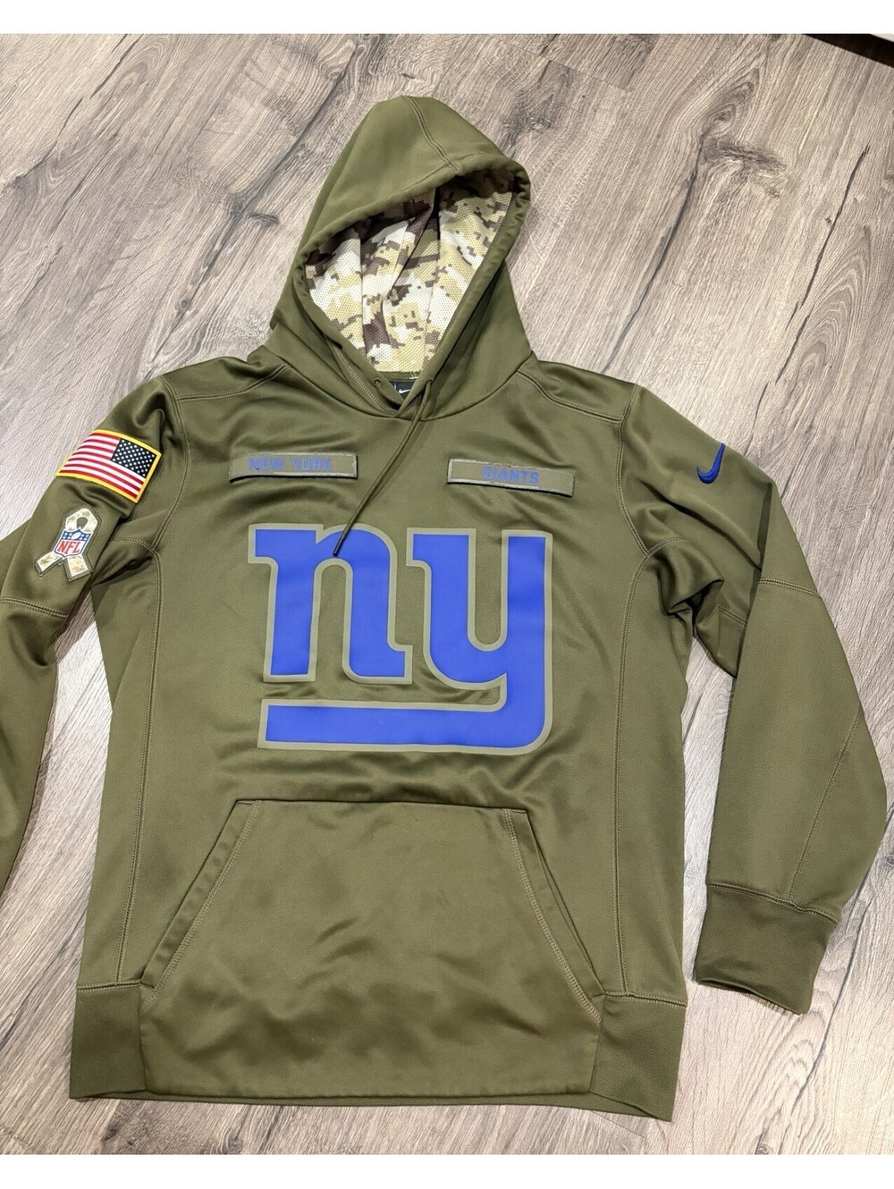 Nike New York Giants Hoodie Mens Small NFL Salute To Service Camo Military Army